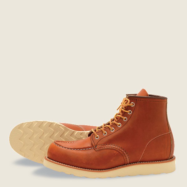 Red Wing Heritage Boots Brown - Red Wing Mens Classic Moc – 6-inch Legacy Leather - NVZYF-5641